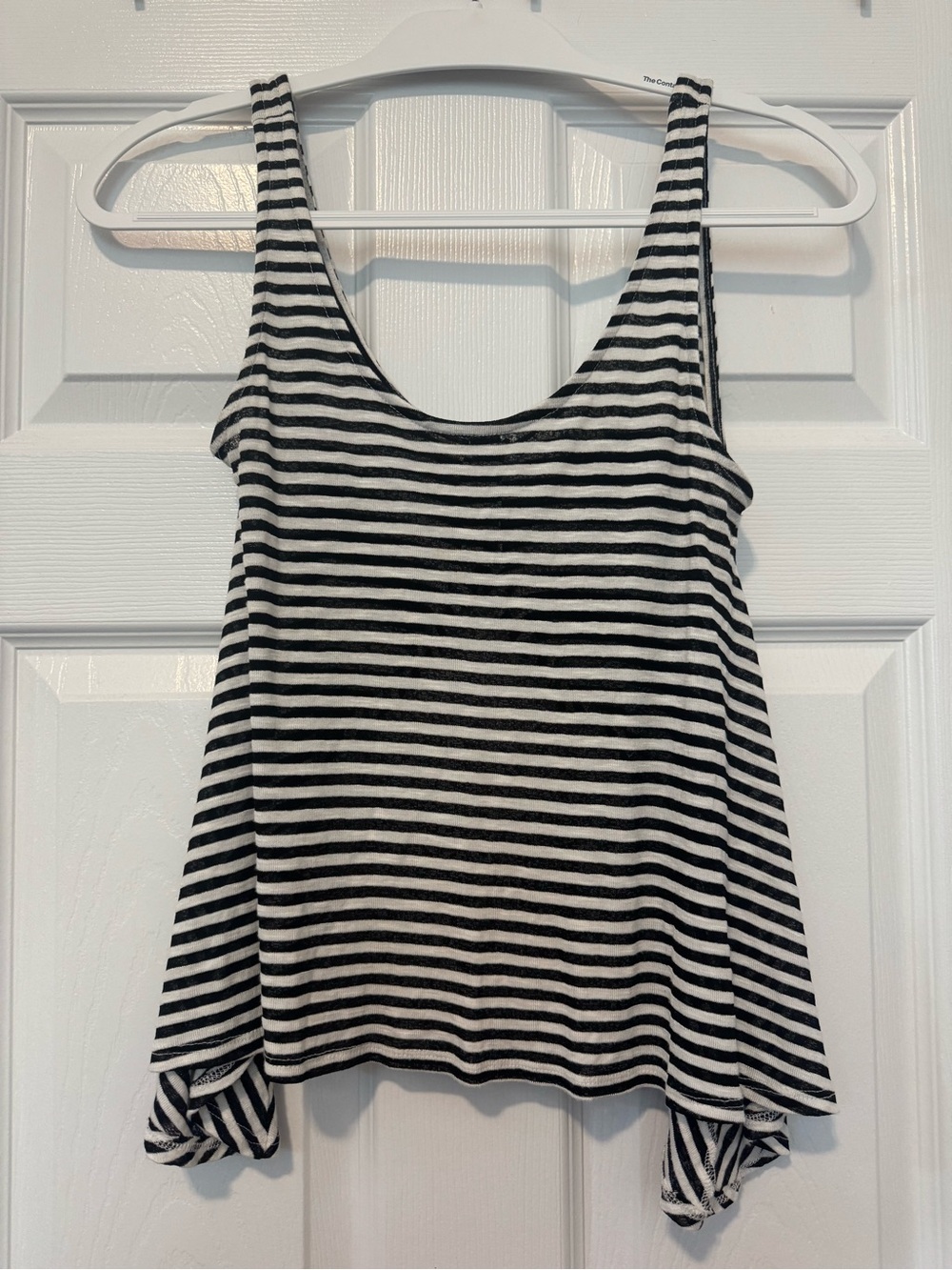 Vintage Havana Black and White Striped High-Low Tank Top